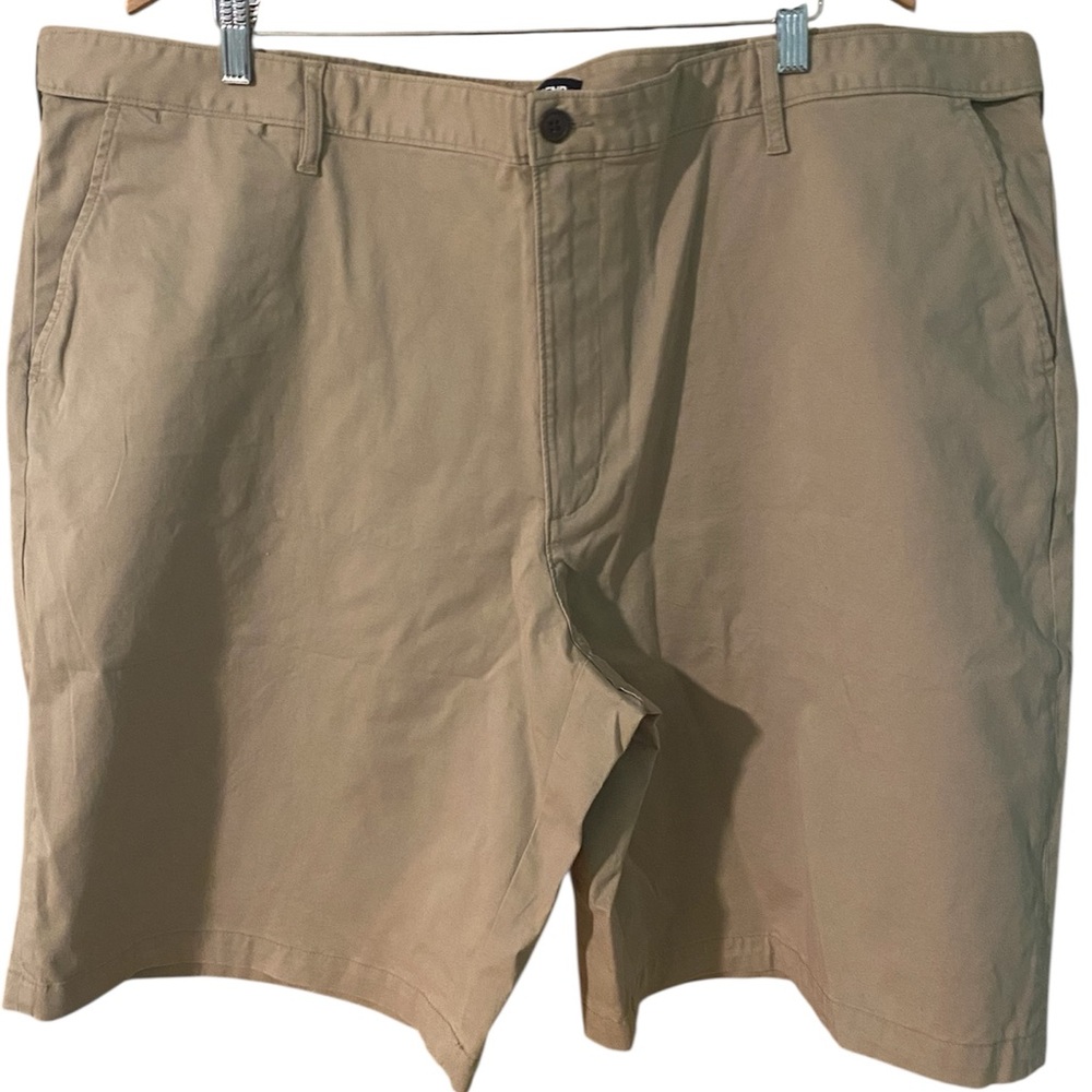 Lands End Shorts Chino Khaki Size 48 Tall Flat Front Traditional Fit 10”inseam